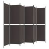 6-Panel Room Divider Brown 118.1"x78.7" Fabric
