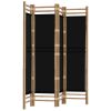 Folding 4-Panel Room Divider 63" Bamboo and Canvas