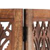 Hand carved 5-Panel Room Divider Brown 78.7"x65" Solid Mango Wood