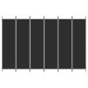 6-Panel Room Divider Black 118.1"x78.7" Fabric