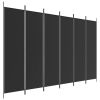 6-Panel Room Divider Black 118.1"x78.7" Fabric