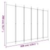 6-Panel Room Divider Black 118.1"x78.7" Fabric