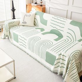 Modern Style Four Seasons Universal Chenille Secret Line Sofa Towel (Option: Secret Lines Green-180x380cm)