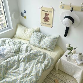 Retro French Flower Cotton Four-piece Set (Option: Pinellia Ternata-1.8m Bed Sheet)