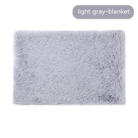 Pet Blanket Dog Bed Cat Winter Thermal Blanket (Option: Light Gray Blanket-XL)